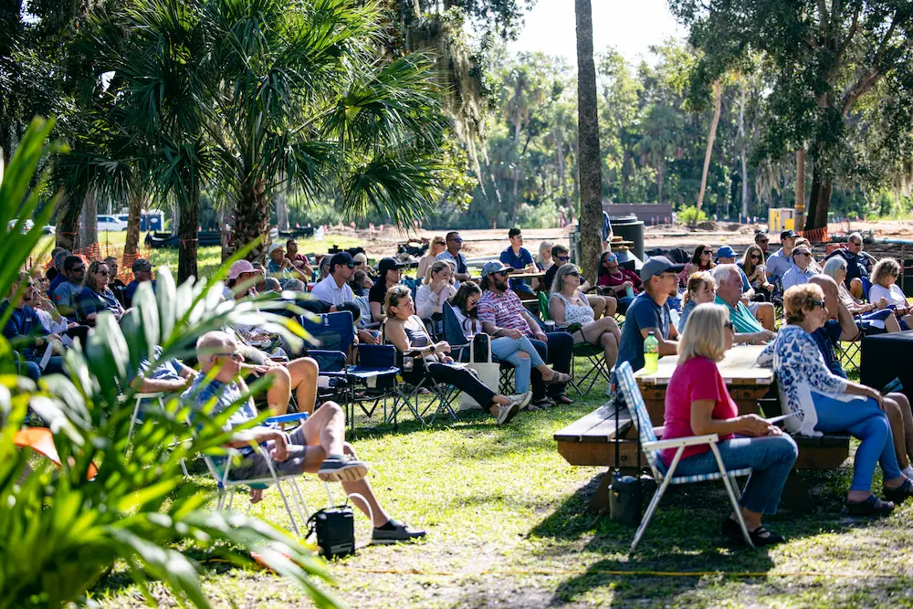 An outdoor worship service at Christ The King